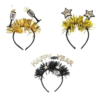 2023 Новогодняя повязка на голову Happy New Year Headband Новогодний головной убор для волос