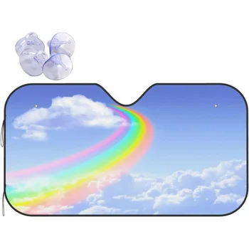 Солнцезащитный козырек на лобовом стекле автомобиля Rainbow Sky, Солнцезащитный козырек на переднем стекле автомобиля, Отражающий Солнцезащитный козырек, Складной 30x55