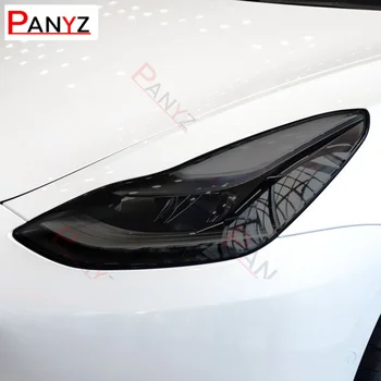 Защитная пленка для автомобильных фар Оттенок фар Задний фонарь Прозрачная дымчато-черная наклейка из ТПУ для Tesla Модель 3 2021 Аксессуары