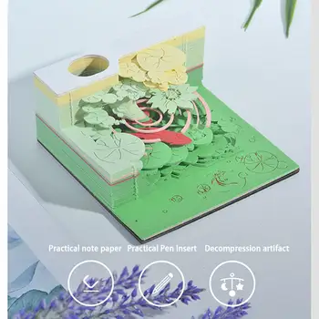Удачи Koi 3D Модель Для Вырезания Из Бумаги Таблица Заметок Трехмерная Ручка Праздник С Держателем Рождественской Модели Блокнот Подарки Бумага Bo B9U8