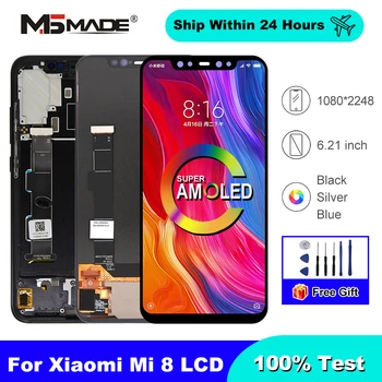 OLED для Xiaomi Mi 8 ЖК-дисплей Сенсорный дигитайзер Запасные части с рамкой для MI 8 Дисплей M1803E1A