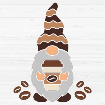 ЗНАКОМЬТЕСЬ, HUANG Coffee Gnome Craft Штампы для резки металла, трафарет для скрапбукинга, тиснения бумажных карточек, изготовления декоративных украшений