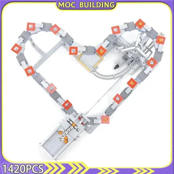 Строительные блоки MOC Цепочка в виде сердца Модульная модель GBC Технология сборки своими руками Кирпичи Наука Креативные Моторные игрушки Подарок на день рождения