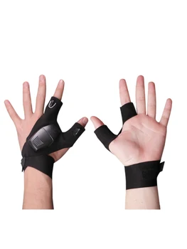 Перчатка со светодиодным фонариком - универсальная уличная перчатка без пальцев с 2 светодиодными лампочками, приспособление для инструментов для мужчин / женщин