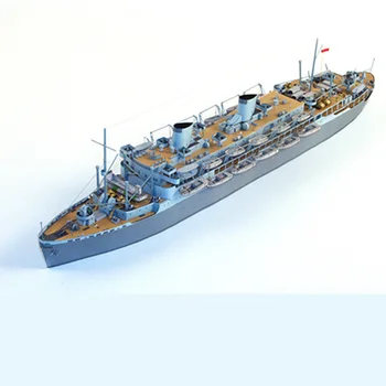Бумажная 3D модель транспортного корабля Husky 1/400 Сицилийский десант Сцена войны
