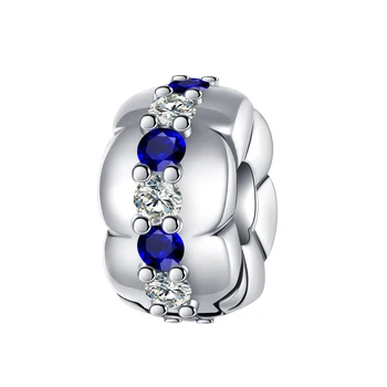 Бриллиантовая бусина из стерлингового Серебра 925 пробы, Синяя Позиционирующая Пряжка, Шарм, подходящие к оригинальным браслетам Pandora, женские Ювелирные изделия, подарок своими руками