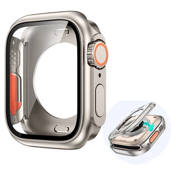 Для apple watch 8 7 45 мм se 6 5 4 44 мм Защитный чехол из закаленного стекла для iwatch Полная замена защитного чехла на Ultra 49 мм