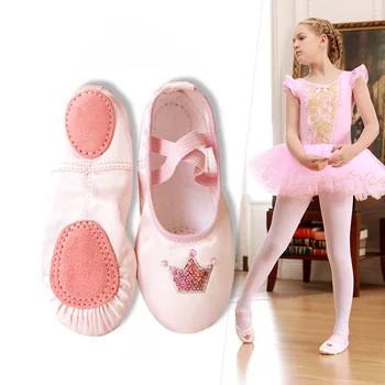 Прекрасные балетные кроссовки для девочек-противоскользящая детская танцевальная обувь для детей 4-12 лет, подходящая для танцев и традиционных танцев
