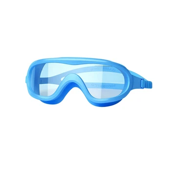 Водонепроницаемые плавательные очки в большой оправе, противотуманные, с гальваническим покрытием, HD Очки для плавания с затычкой для ушей / носа для мужчин, женщин, детей, малышей