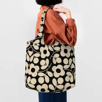 Гигантская стеблевая веточка Orla Kiely, сумки-тоут для продуктовых покупок, женская холщовая сумка для покупок на плечо, подарочная сумка большой емкости