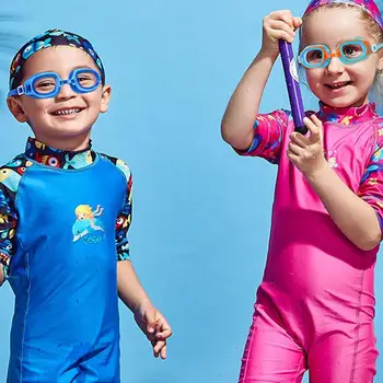 Детские очки для плавания высокой четкости, яркие цветные очки для плавания, Защитные очки от ультрафиолета для плавания в бассейне и на пляже