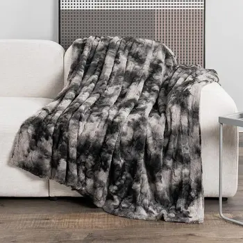 Зимнее одеяло Pv Шерстяное Одеяло, окрашенное двусторонним флисом, одеяло из искусственного меха Ягненка, шерстяная шаль, Покрывало На кровать