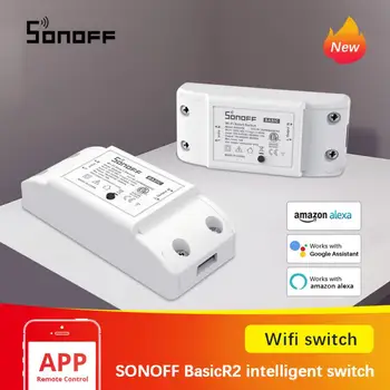 Sonoff Basic R2 Wifi DIY Прерыватель Smart Switch Пульт Дистанционного управления Smart Home eWeLink APP Control Работает с Alexa Google Home
