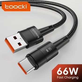 Toocki66 Вт/6A USB Type C Кабель Для Быстрой Зарядки QC4.0 3,0 Быстрое Зарядное Устройство Кабель Для Передачи Данных Для Huawei Xiaomi 12 Poco F4 Realme USB C Провод