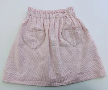 летняя одежда для маленьких девочек, детская юбка из хлопка с милым Карманом для Любви, Розовая Юбка