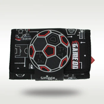 Австралия Оригинальный детский кошелек Smiggle, черно-красная сумка для футбольных карточек с героями мультфильмов для мальчиков, трехслойный клатч 5 дюймов