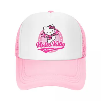 Шляпы дальнобойщика для чирлидинга Hello Kitty, унисекс, шляпа дальнобойщика, рыболовная шляпа, регулируемая бейсбольная кепка из полиэстеровой сетки