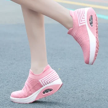 2023 Модные женские кроссовки с искусственной подушкой, легкая нескользящая дышащая походная обувь, женские комфортные кроссовки для бега на открытом воздухе