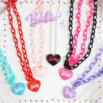 Ожерелье в стиле Барби Y2K, Цепочка Каваи, Модное Украшение для фильма, Милый, Милый, Крутой, Стильный, Для Прекрасных девушек, Модный Подарок в форме сердца
