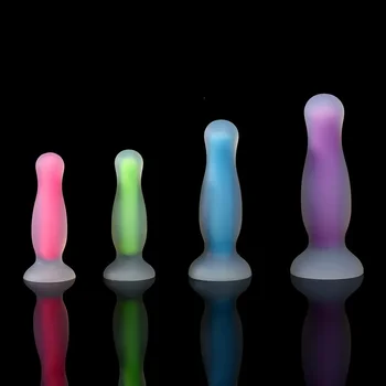 Новая светящаяся в темноте красочная анальная пробка, расширитель ануса, массажер простаты, светящаяся анальная пробка, инструменты для мастурбации, секс-игрушки для мужчин и женщин