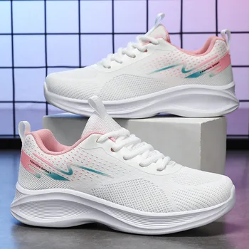 Вулканизированные кроссовки, женская дышащая обувь, повседневные кроссовки для бега, весенне-осенние спортивные кроссовки с мягкой подошвой, смешанные цвета 2023