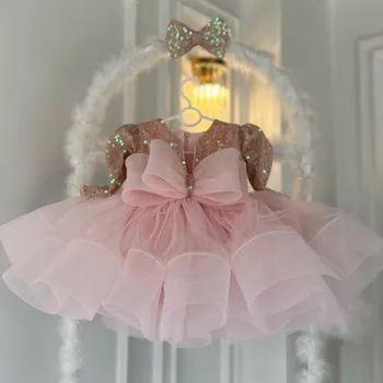 Одежда для маленьких девочек в стиле принцессы, платье на день рождения, Свадебное вечернее платье, Рождественские Новогодние костюмы для малышей, наряд для маленьких девочек