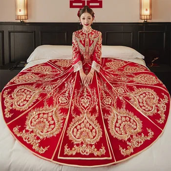 Китайские Свадебные Платья Традиционные Комплекты Свадебных Платьев Древняя Одежда Сюхэ Вечернее Платье Vestidos De Novia