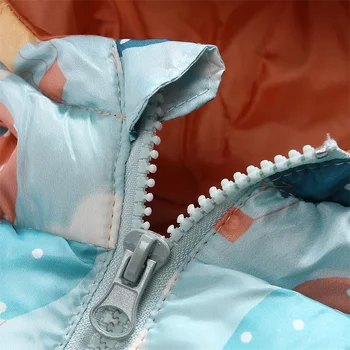 Зимние пуховики для малышей, легкая пуховая стеганая куртка с милым принтом, капюшоны на молнии с длинными рукавами, верхняя одежда для младенцев