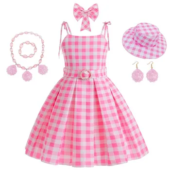 Костюм Барби из фильма 2-10 Яр, платье для косплея для девочек, детская розовая вечеринка на Хэллоуин, карнавал, детский день рождения, повседневная одежда