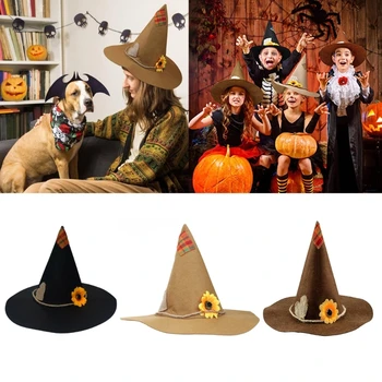 Костюм Ведьмы, шляпа волшебника, Шляпа Пугала на Хэллоуин, костюм пугала для челнока
