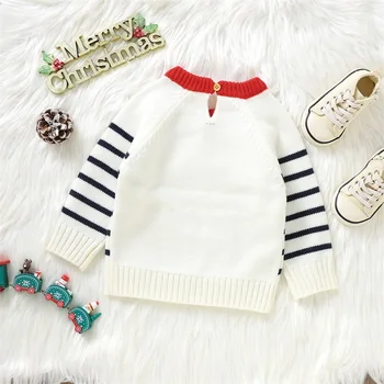 Рождественская Одежда для маленьких мальчиков и девочек, Толстовка с принтом Санта-Лося, Свитер, Пуловер, Осенне-зимняя одежда для младенцев