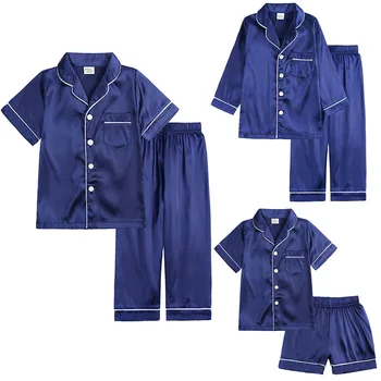 Детская пижама 2023, Летняя детская домашняя одежда, рубашка с длинными / короткими рукавами + шорты / брюки, одежда для отдыха, комплект из 2 предметов