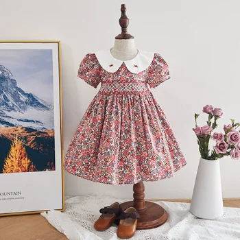 В 2024 году Оптовые детские платья с цветочным рисунком для девочек, бутик детской одежды