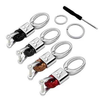 Кольцо для ключей Брелок для ключей с логотипом ASX L200 Lancer Outlander, Кольт, Паджеро, Эклипс, Плетеная веревочная цепочка для ключей