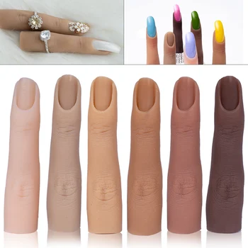 Дизайн ногтей Силиконовый Практикуйте Модель пальцев Практикуйте Ногти Гибкие Накладные Пальцы DIY Дисплей Профессиональное Обучение Принадлежности для маникюра