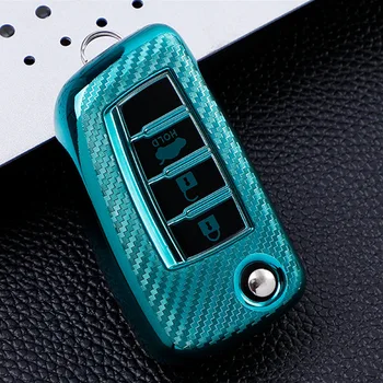 Чехол для ключей от автомобиля Nissan Sylphy 2019 Bluebird Qashqai X-Trail Брелок для ключей из углеродного волокна