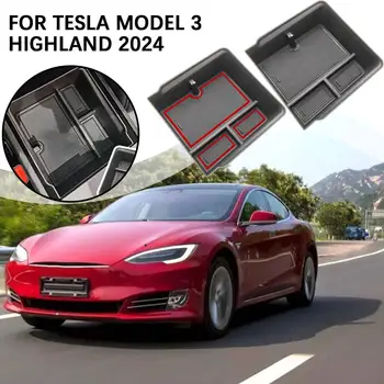 для Tesla Model 3 Highland 2024 Центральная Консоль Подлокотник Детали Интерьера Аксессуары Замена Коробки Органайзер Для Хранения Decorat N7w1