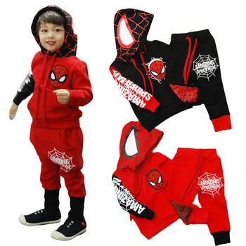 Комплекты одежды супергероев для маленьких мальчиков, пальто для малышей + брюки, костюмы из 2 предметов, Детские повседневные спортивные костюмы, Детская одежда