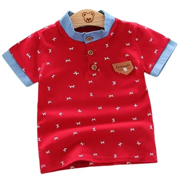 2023 Летние Детские хлопчатобумажные рубашки с буквенным принтом для мальчиков и девочек с коротким рукавом, школьные хлопчатобумажные рубашки с лацканами, футболки с лацканами, прямая поставка