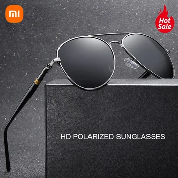 Xiaomi Роскошные Мужские Поляризованные солнцезащитные очки Солнцезащитные очки для вождения для мужчин и женщин, Брендовые Дизайнерские Мужские Винтажные Черные Солнцезащитные очки Pilot
