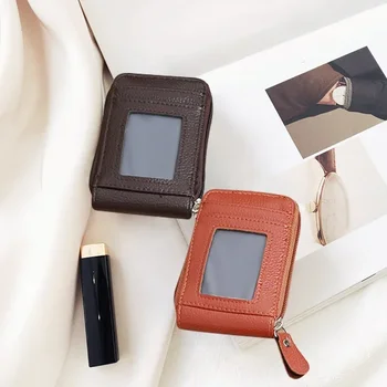 Новая Корейская женская короткая сумка для карт из масляной кожи, сумка для органайзера, вертикальная женская ручная сумка, ретро мода и простота