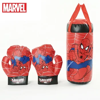 Боксерские перчатки Marvel Spiderman, костюм с мешком с песком, аниме-периферия, Человек-паук, Спортивные игрушки на открытом воздухе для детей, подарки на день рождения для мальчиков