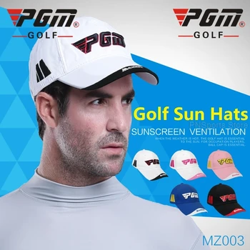 Кепка для гольфа Pgm Мужская женская спортивная кепка Унисекс С 3D вышивкой, дышащая бейсболка, Регулируемый солнцезащитный козырек для гольфа, защита от ультрафиолета