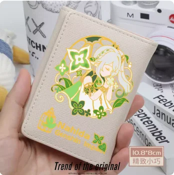 Модные кошельки аниме Genshin Impact Nahida из искусственной кожи с застежкой для карт и монет, сумка для денег, подарок для косплея B231