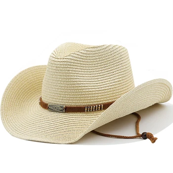 Новая летняя шляпа для женщин Мужская Панама с широкими полями Солнцезащитные соломенные шляпы Дорожная Пляжная Джазовая Фетровая шляпа
