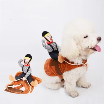 Костюм собаки на Хэллоуин, костюм ковбоя-наездника для собак, забавная одежда для собак в рыцарском стиле, костюм для домашних животных, праздничный костюм для домашних животных