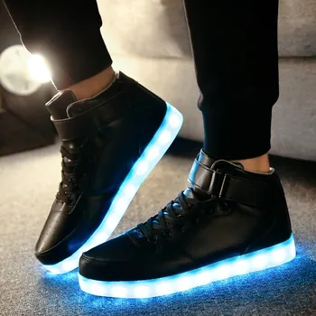 Мужская обувь со светодиодной подсветкой, перезаряжаемая через USB, Модные светящиеся кроссовки для мужчин и женщин, обувь для вечеринок, свадебная обувь для взрослых, светящиеся туфли