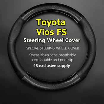 Кожаный Чехол Рулевого Колеса автомобиля из Углеродного Волокна Для Toyota Vios FS 1.3L 1.6L DLX MT GL-i GLX-i GLX-S AT 2010 2011 2013 1.5L 2014