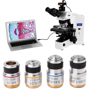 4X 10X 40X 100X Биологический микроскоп Ахроматический объектив Адаптеры для объективов микроскопов Компактный объектив Прочный челнок