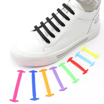 16шт Эластичные Шнурки для Кроссовок Силиконовые Эластичные Шнурки Без Галстука Шнурки для Детской Обуви Резинка Шнурки Для Обуви